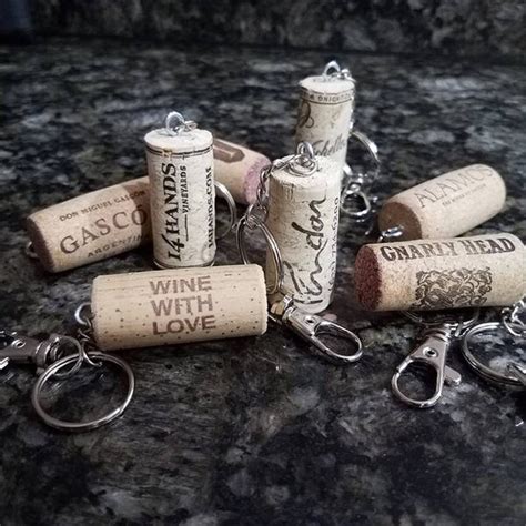 Wine Cork Keychain Etsy