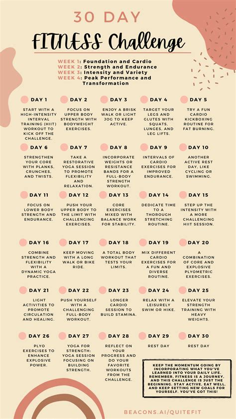 30 Days Fitness Challenge Transform Your Body In Just One Month