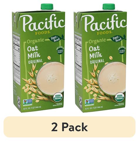 2 Pack Pacific Foods Original Organic Oat Milk Plant Based Milk 32