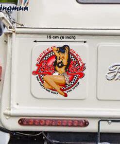 Lady Luck Speed Shop Pin Up Girl Hot Rod Vinyl Decals Dingmun