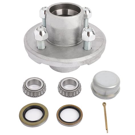 Boat Trailer Galvanized Hub Axle Kit 4 On 4 Bolt Circle Wheel Hub Kit