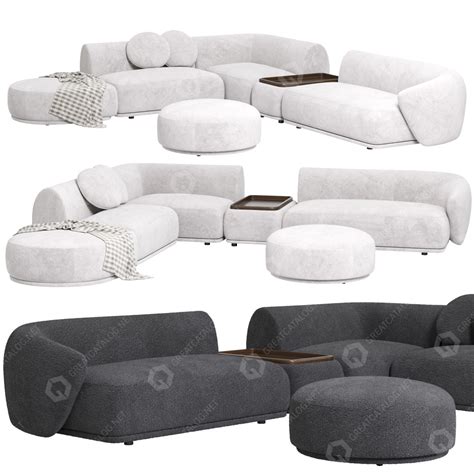 Sofa And Ottoman Meridiani Rene Set D Model Greatcatalog