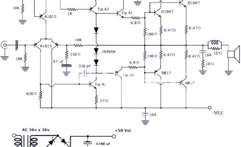 A1941 C5198 Amp Circuit Diagram - 100 Watts Mono Amplifier Using