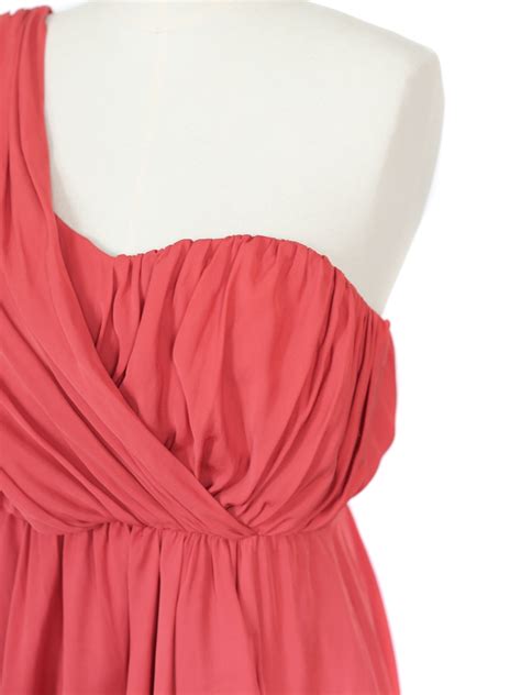 Boutique TIBI Robe bustier asymétrique en soie rouge corail Px boutique