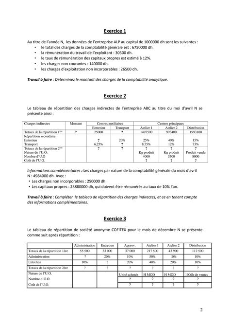 Solution Td Compta Analytique Avec Corrige Studypool