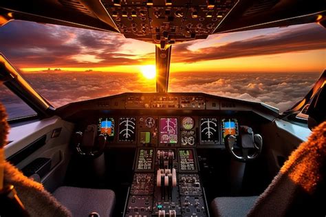 Premium Photo | Airplane cockpit views of the sky