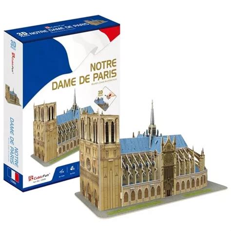 Puzzle 3d Notre Dame Paris Rompecabezas Cubicfun 53 Piezas Cuotas Sin