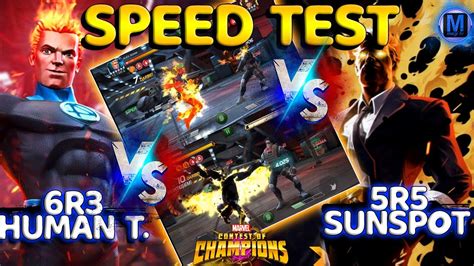 Mcoc Speed Test R Human Tourch Vs R Sunspot Youtube