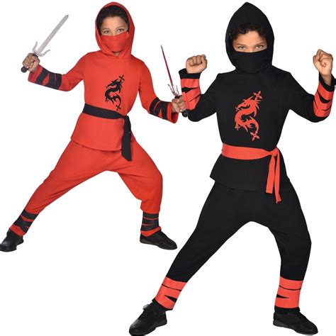 Ninja Kostüm Roter Ninja Drache für Kinder