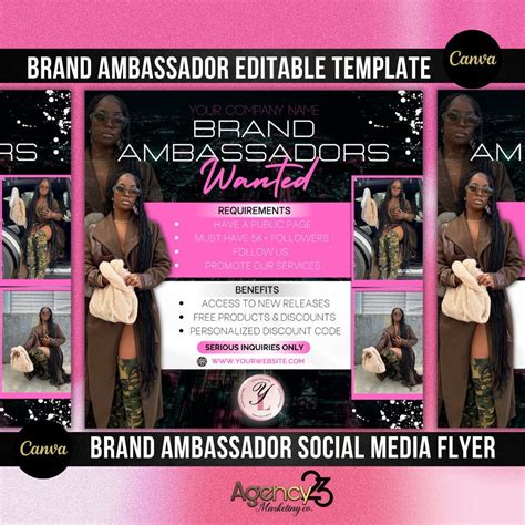 Brand Ambassador Flyer Brand Ambassador Template Brand Ambassador Flyer Template Hair