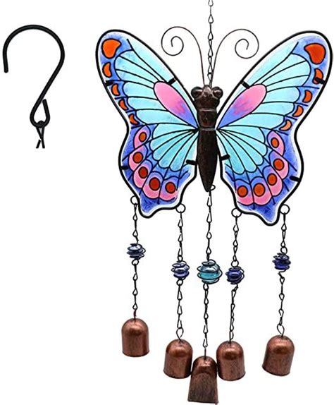 Amazon Stained Glass Butterfly Wind Chimes Unique Metal Crafts