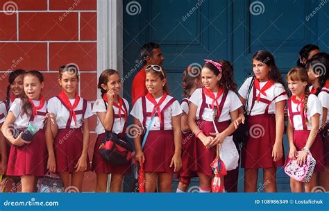 Cuban School Children In Uniform Editorial Photo | CartoonDealer.com ...