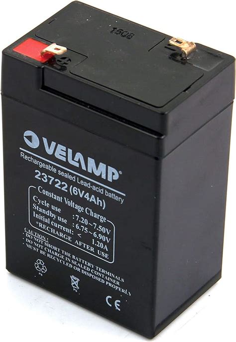 Velamp Batteria Al Piombo Ermetica Ricaricabile V Ah Attacchi