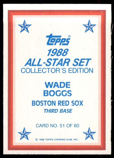 Topps All Stars Wade Boggs Baseball Cards Ebay