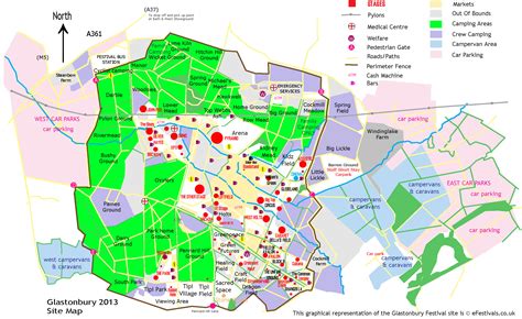 Isaac Potter Kabar: Glastonbury Festival Map 2000