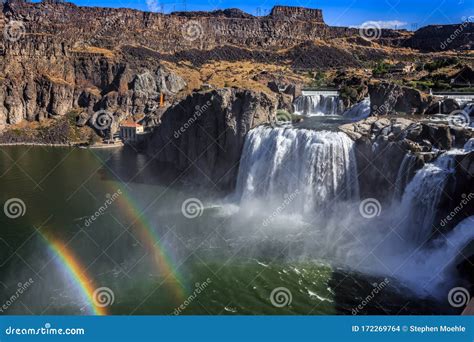 Shoshone Falls Double Rainbow in Twin Falls, Idaho Stock Photo - Image ...