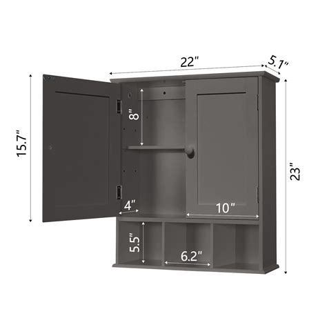 Taohfe Grey Bathroom Cabinet Bathroom Wall Cabinet With Door