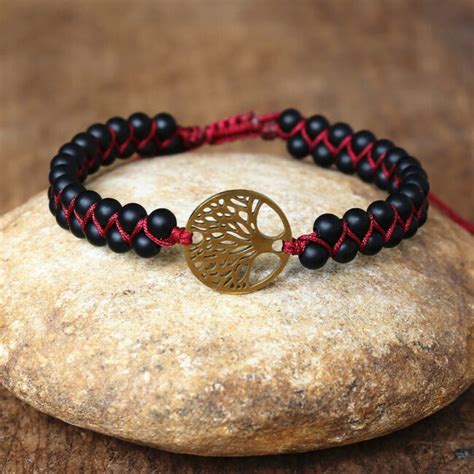 Bracelet Arbre de Vie en Onyx Givré Chakras Shop