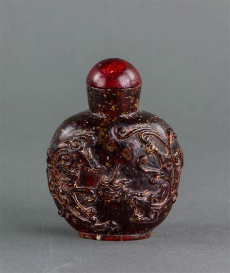 Sold Price Chinese Large Amber Carved Snuff Bottle August 4 0117 200 Pm Edt