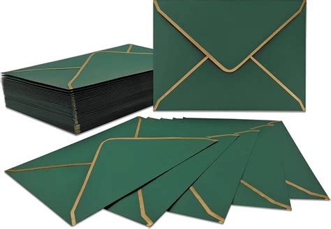 Pack Of 50 Invitation Envelopes Green Luxury Envelopes 18 5 X 13 5 Cm