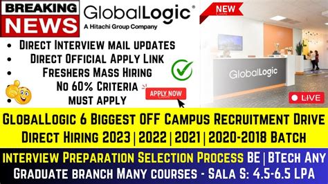 Globallogic Biggest Off Campus Recruitment Drive For