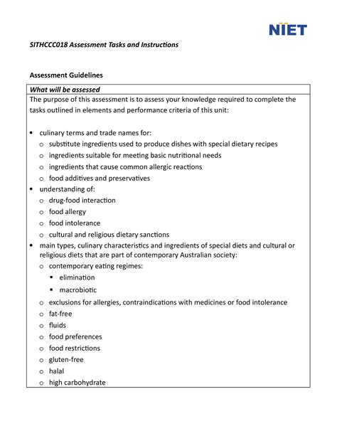 Sithccc 018 Assessment 1 AC Studocu