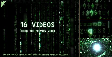 Matrix Symbol And Letters Code Motion Graphics Videohive