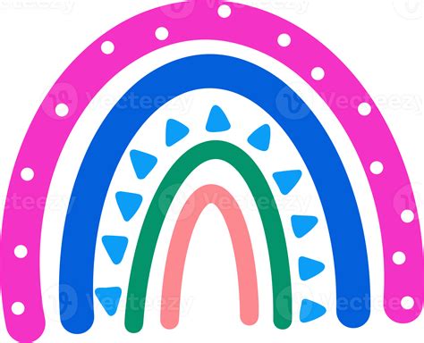 Cute Boho Rainbow Doodle 43198347 Png