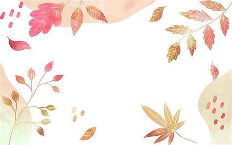 Simple Hand Painted Illustration Plant Leaves Natural Aesthetic School Display Board Background ...