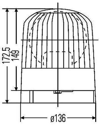 Hella Rotante Faro Emergenza Lampeggiante Luce Alogena H1 12V 2RL 007