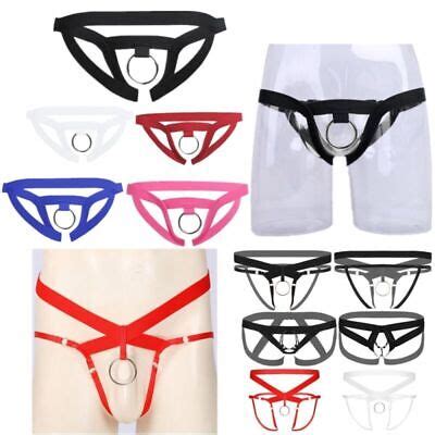Men S Lingerie Bikini Underwear Jockstrap Open Back G String Thong With O Ring EBay