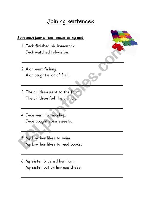 Joining Words Using ´and Esl Worksheet By Jcar0045