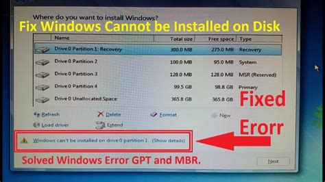 How To Fix Windows Can T Be Installed On Drive 0 Partition 1 YouTube