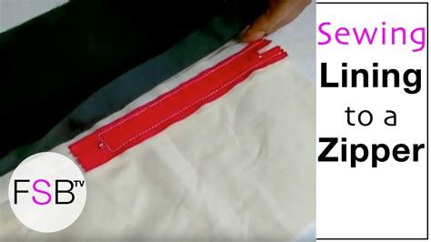 Sewing Lining To A Zipper YouTube