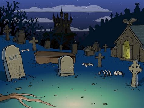 Cartoon Graveyard Images - Graveyard Cutcaster | Dozorisozo