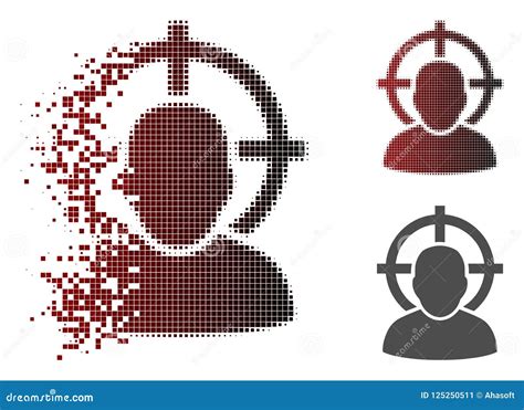 Dust Pixel Halftone Shoot Person Icon Stock Vector Illustration Of