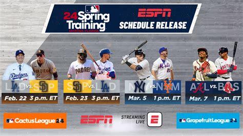 Baseball Returns! ESPN and ESPN+ Combine to Carry Ten 2024 MLB Spring ...