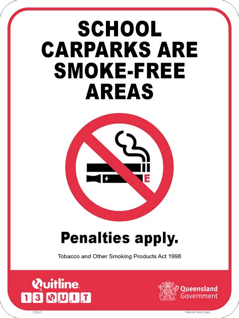 Qld School Carparks Are Smoke Free Areas Sign