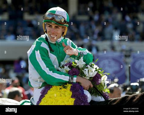 Irad Ortiz Jr Celebrates After Riding Bar Of Gold To Victory In The