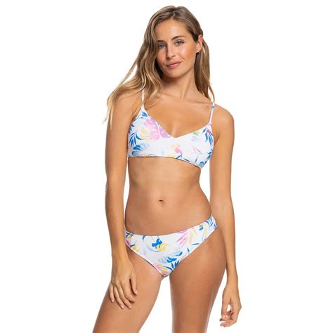 Roxy Printed Beach Classics Athletic Trigangle Bikini White Dressinn