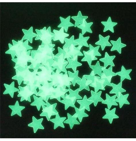 Adesivo Fluorescente Estrela Verde Que Brilha Escuro P Teto Parede C