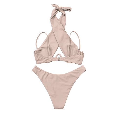 Sunizaiyi Gathering Neck Gathering Steel Support Chest Cushion Split Colorful Sexy Bikini Women