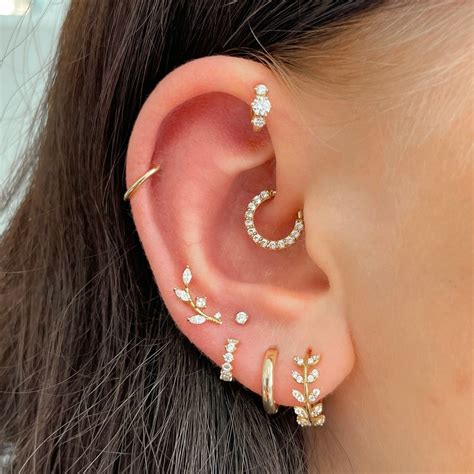 Gold Cartilage Earrings Stud Earrings Set Metal Earrings Conch