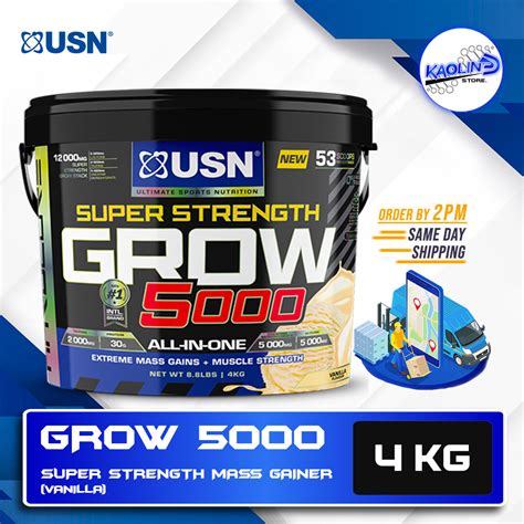 Usn Super Strength Grow 5000 4kg 53 Scoops Super Mass Gainer Halal Creatine Extreme