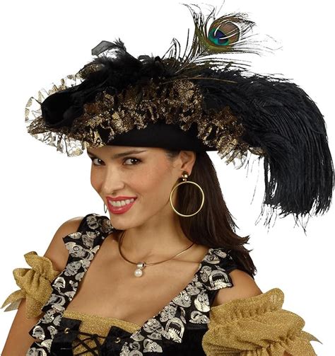 Chapeau Pirate Tricorne A Plumets Accessoire Costume Femme Amazon