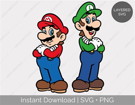 Mario And Luigi Laser And Cutter Vector Files Easy To Use Etsy