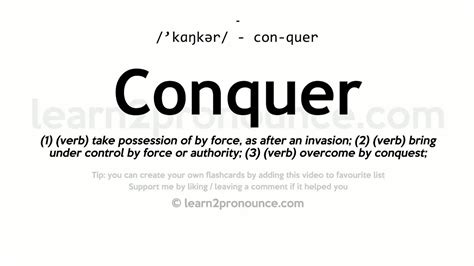 Pronunciation Of Conquer Definition Of Conquer Youtube