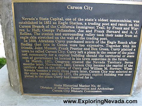 Photographs of Carson City, Nevada : Sign About the History of Carson ...