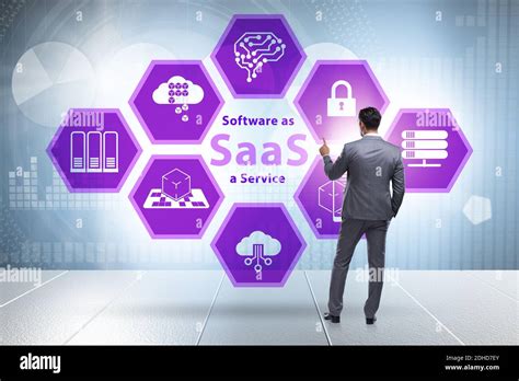 Software As A Service Saas Concept With Businessman Stock Photo Alamy