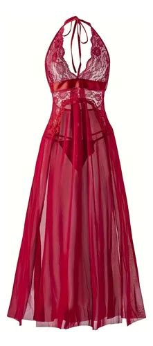 Camisola De Renda Lingerie Sensual Lua Mel Para Noiva Longa Frete grátis